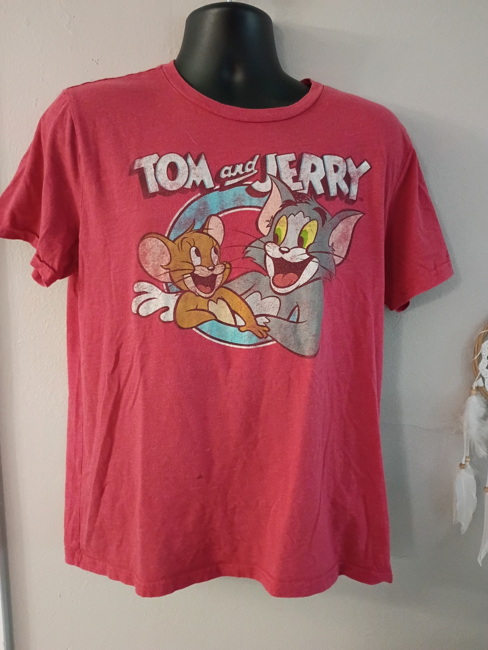 Tom and Jerry Red Graphic Short Sleeve Tee